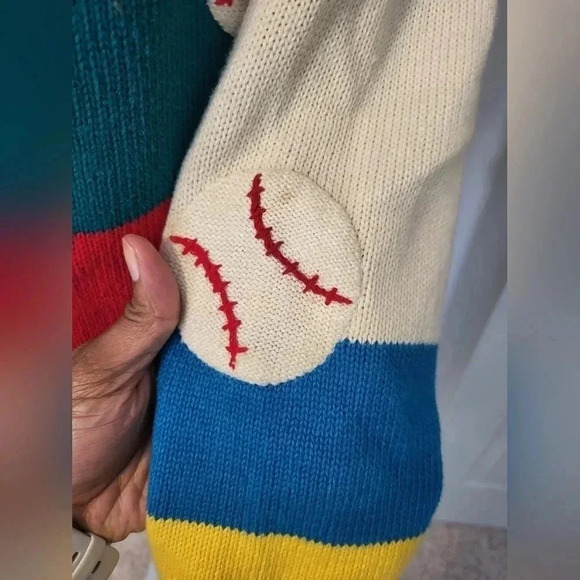Vintage Lisa Nichols Embroidered Stitching Baseball Sport Theme Cardigan(L) - Picture 8 of 10